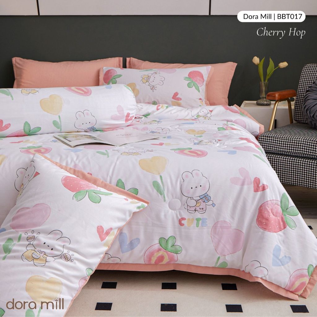 DORAMILL Premium AirWeave Washed Cotton Linen Feel  3in1Single/5in1 Queen King Comforter Bedsheet Set SoyBean Fiber #BBT
