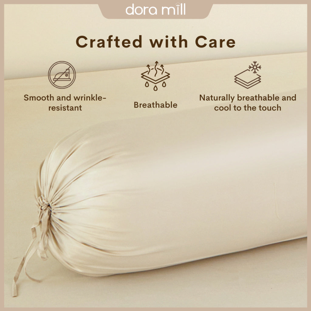 DORAMILL 60S 100% Tencel Lyocell Ultra Soft Fitted Bedsheet Pillow Case Bolster Case Quilt Cover 60S