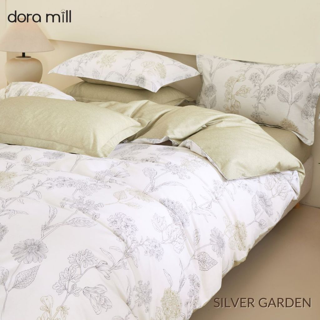 DORAMILL 2500TC 100% Cotton 4in1 Quilt Cover Set Queen King Size Pillow Case Cadar Fitted Bedsheet Set #BAR