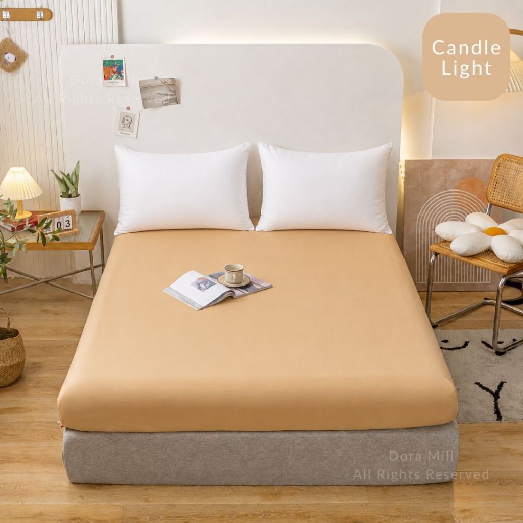 DORAMILL ComfyAir Plain Colour Fitted Bedsheet Only #BFP