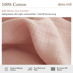DORAMILL Crinkle Double Gauze Cotton Quilt Cover Bedsheet  #BQK