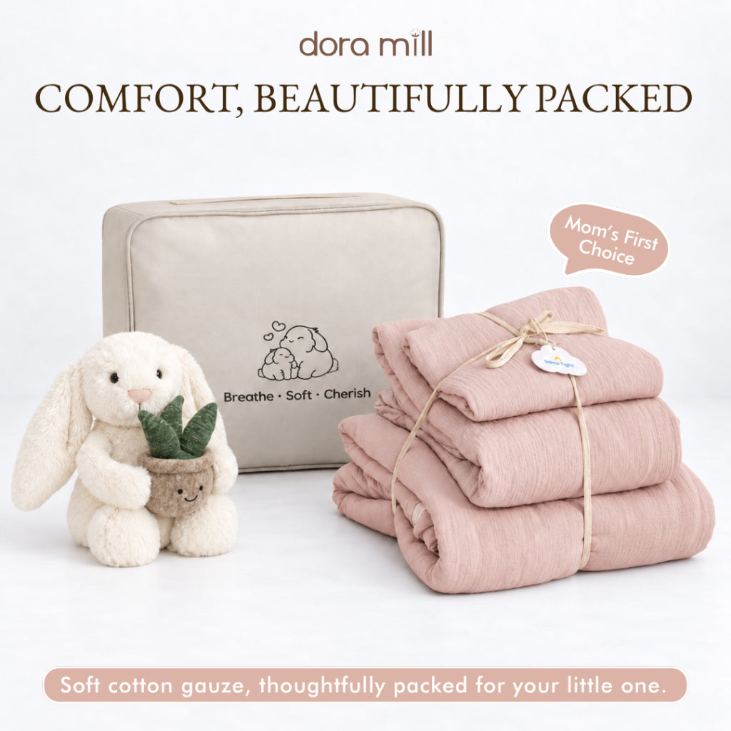 DORAMILL Crinkle Double Gauze Cotton Quilt Cover Bedsheet  #BQK