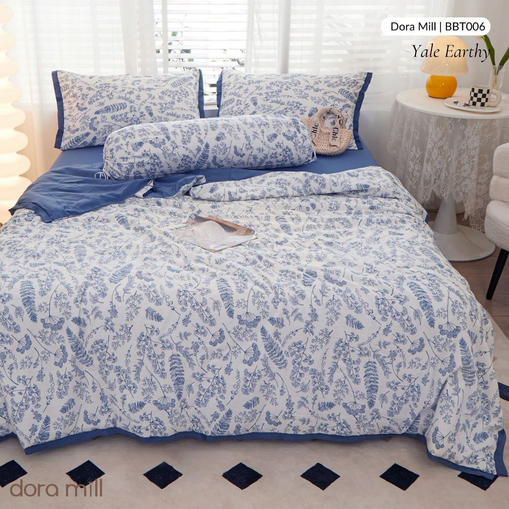 DORAMILL Premium AirWeave Washed Cotton Linen Feel  3in1Single/5in1 Queen King Comforter Bedsheet Set SoyBean Fiber #BBT