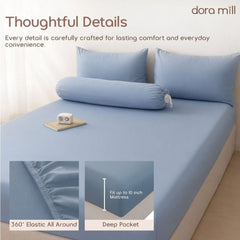 DORAMILL ComfyAir Plain Colour Fitted Bedsheet Only #BFP