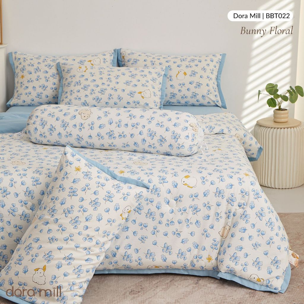 DORAMILL Premium AirWeave Washed Cotton Linen Feel  3in1Single/5in1 Queen King Comforter Bedsheet Set SoyBean Fiber #BBT