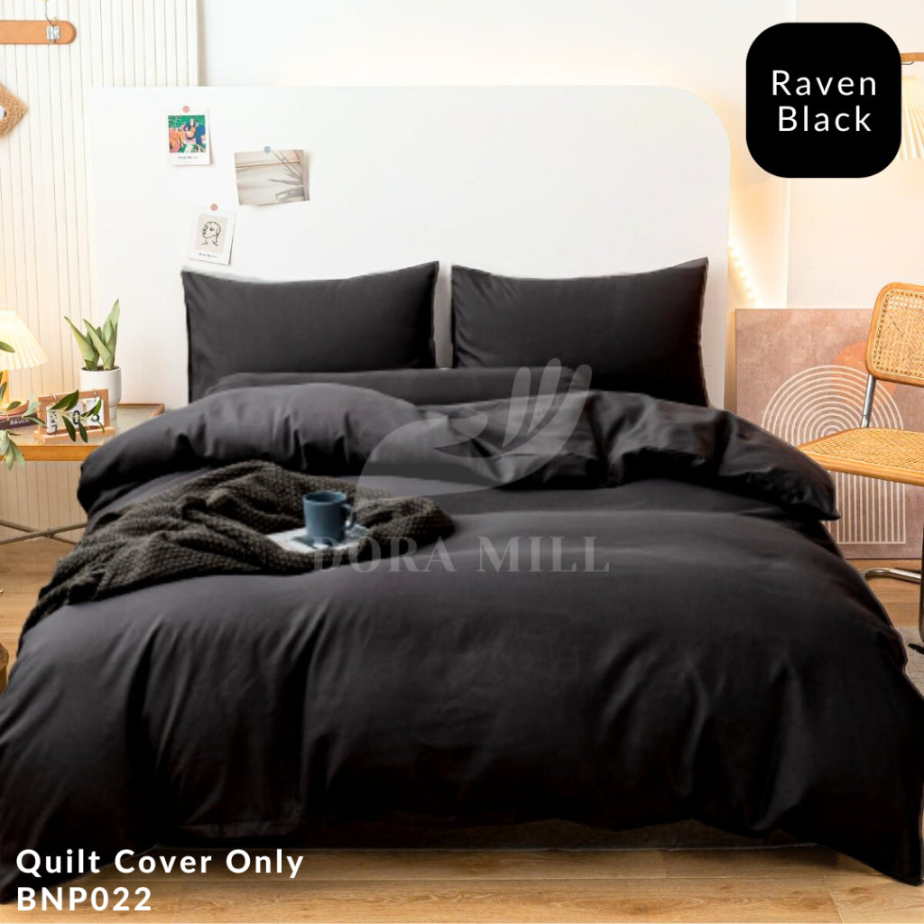 DORAMILL ComfyAir Plain Colour Duvet Cover Comforter Fitted Bedsheet Set #BDP