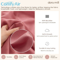 DORAMILL ComfyAir Plain Colour Duvet Cover Comforter Fitted Bedsheet Set #BDP