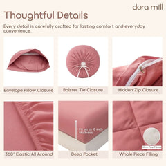 DORAMILL ComfyAir Plain Colour Duvet Cover Comforter Fitted Bedsheet Set #BDP