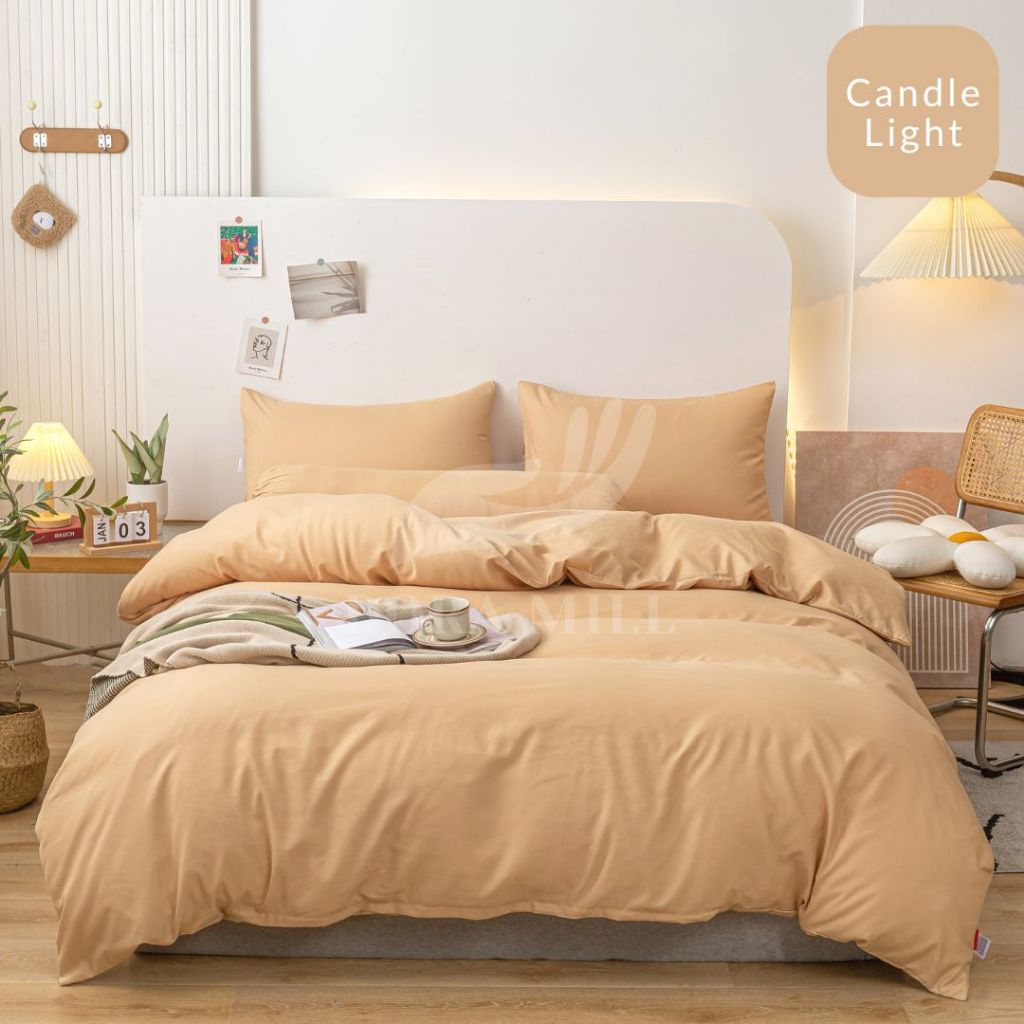 DORAMILL ComfyAir Plain Colour Duvet Cover Comforter Fitted Bedsheet Set #BDP