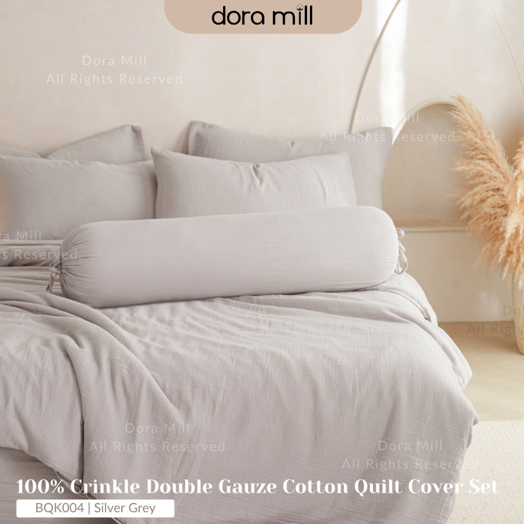 DORAMILL Crinkle Double Gauze Cotton Quilt Cover Bedsheet  #BQK