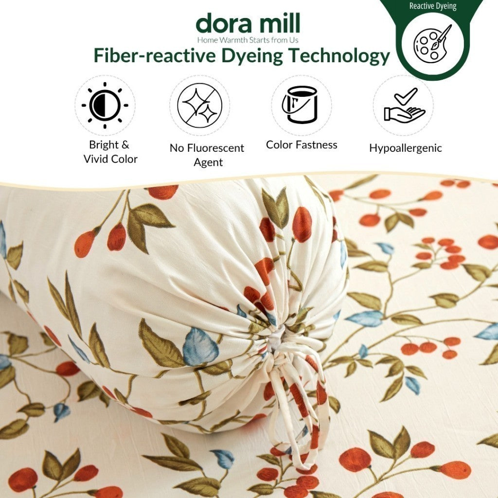 DORAMILL Wash Cotton Linen Ins Style Comforter Fitted Bedsheet Set #DAT