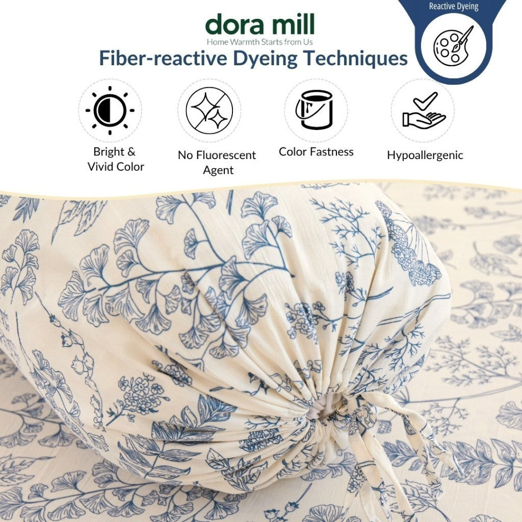 DORAMILL Wash Cotton Linen Ins Style Fitted Bedsheet #DAS