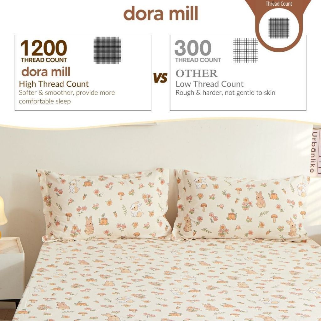 DORAMILL Wash Cotton Linen Ins Style Pillowcase #DASP