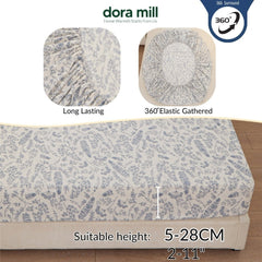 DORAMILL Wash Cotton Linen Ins Style Fitted Bedsheet #DAS