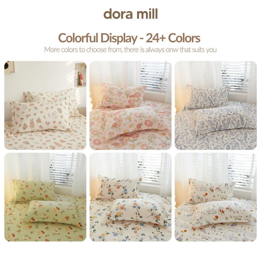 DORAMILL Wash Cotton Linen Ins Style Pillowcase #DASP