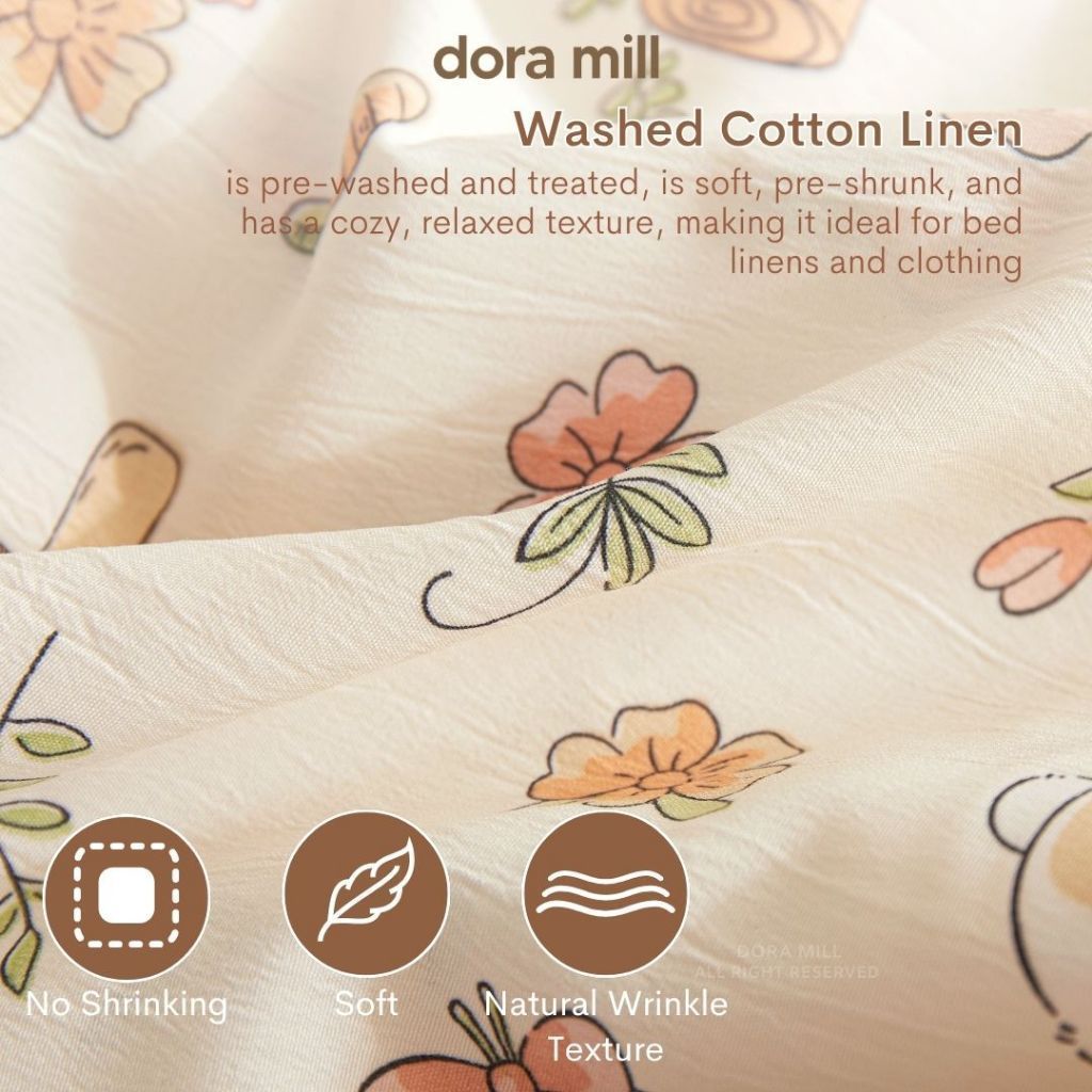 DORAMILL Wash Cotton Linen Ins Style Pillowcase #DASP