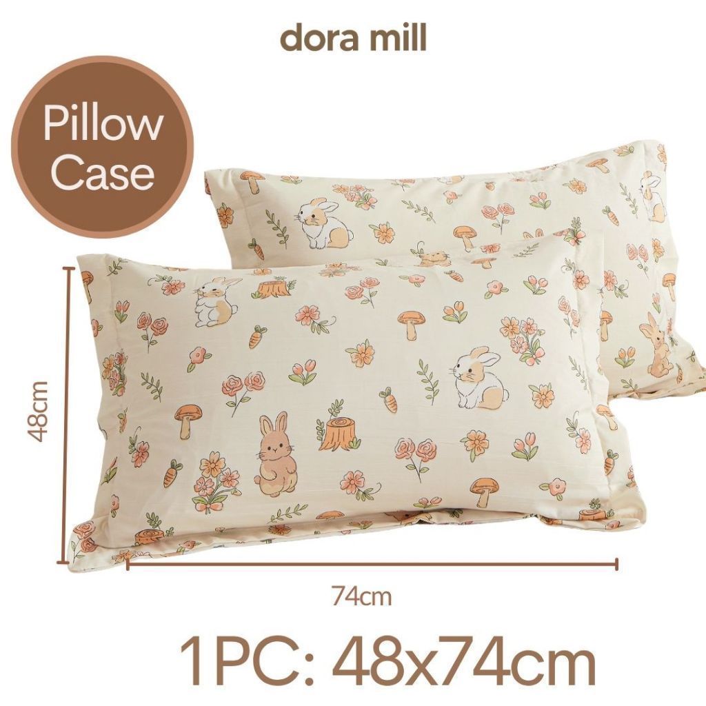 DORAMILL Wash Cotton Linen Ins Style Pillowcase #DASP
