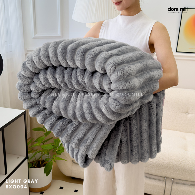 Dora Mill Imitation Rabbit Fur Fabric Blanket / Travel /Sofa Blanket #BXQ