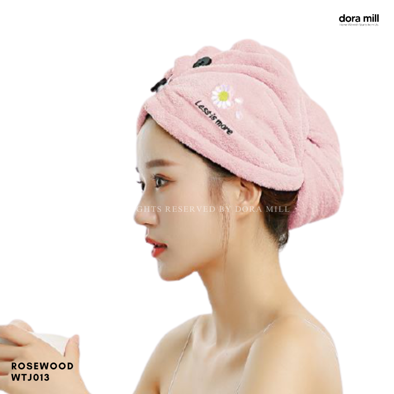 Tuala Rambut Balut Microfiber Gaya Dora Mill – Penyerap Kuat &amp; Pengeringan Pantas Tuala Pancuran Mandi #WTJ