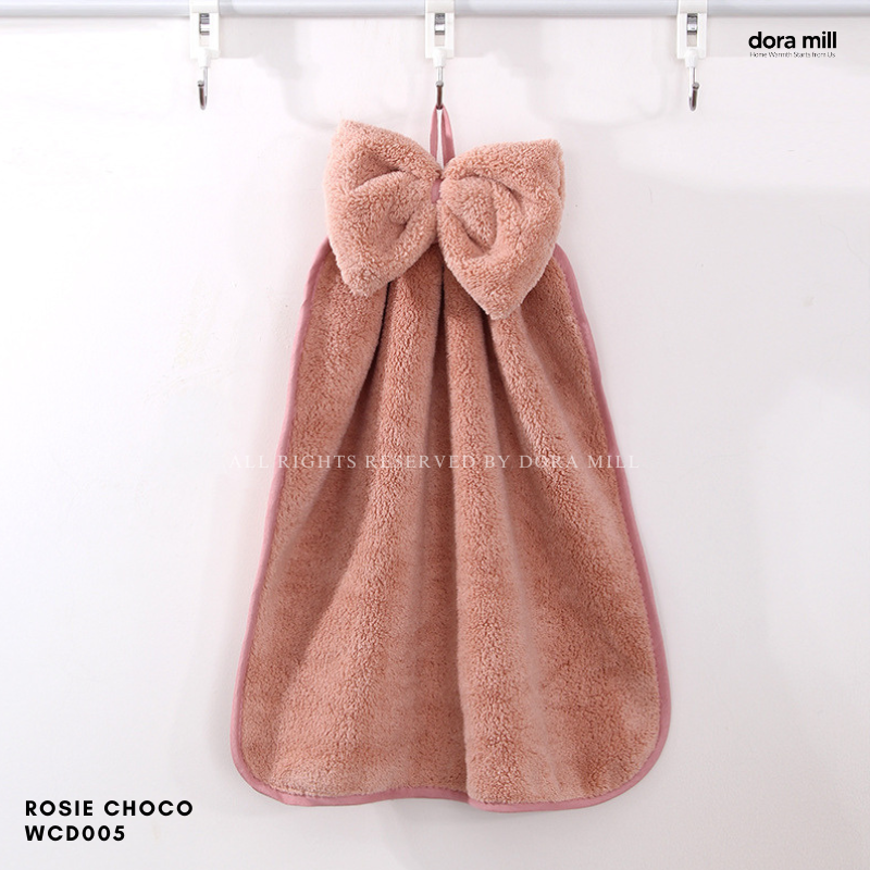 Dora Mill Dapur/Bilik Air Reben Tuala Tangan Bulu Karang – Rekaan Gantung Dinding/Serap Air Kuat &amp; Cepat Kering #WCD