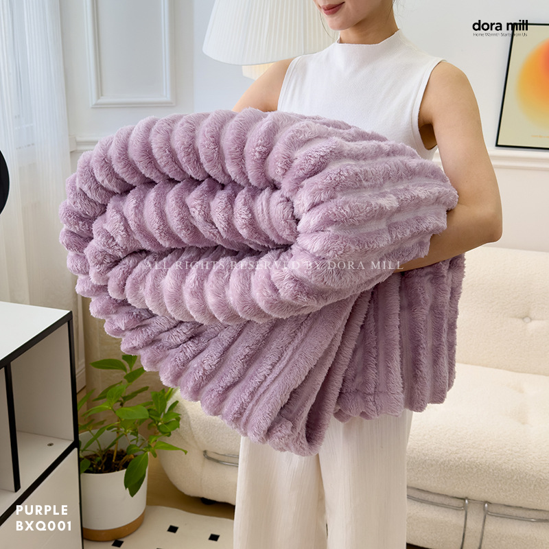 Dora Mill Imitation Rabbit Fur Fabric Blanket / Travel /Sofa Blanket #BXQ