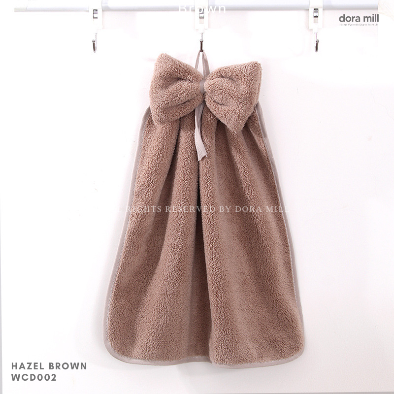 Dora Mill Dapur/Bilik Air Reben Tuala Tangan Bulu Karang – Rekaan Gantung Dinding/Serap Air Kuat &amp; Cepat Kering #WCD