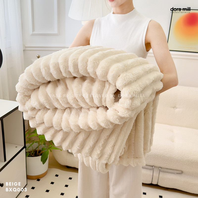 Dora Mill Imitation Rabbit Fur Fabric Blanket / Travel /Sofa Blanket #BXQ